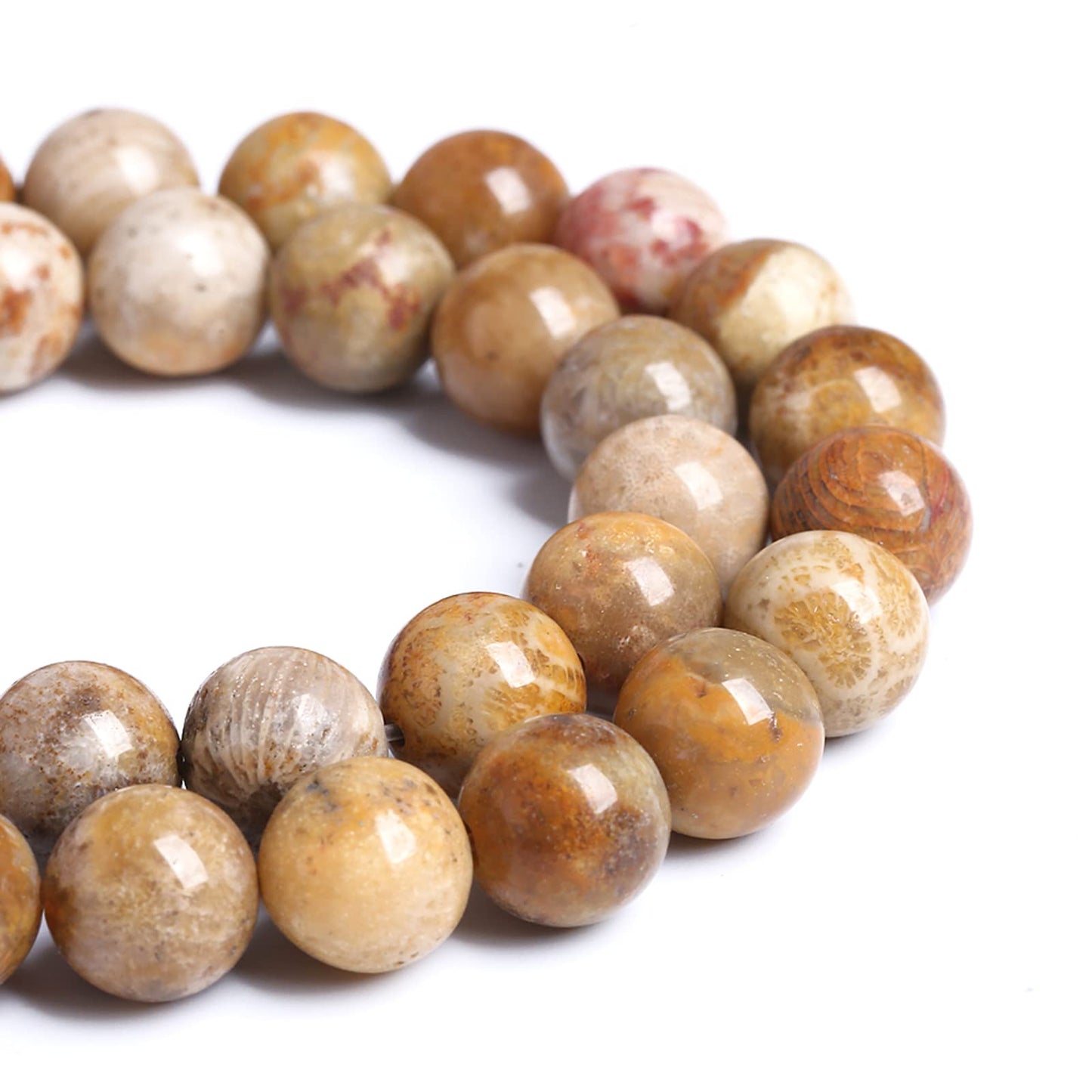 90PCS 8MM Natural Stone Coral Jade Chrysanthemum Beads for Jewelry Making DIY Bracelet