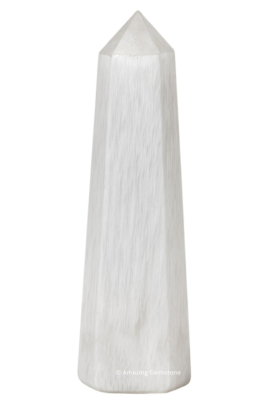 Amazing Gemstone Scolecite Crystal Towers - Natural Healing Crystal Point Obelisk for Reiki Healing and Crystal Grid (2" to 3" INCH)