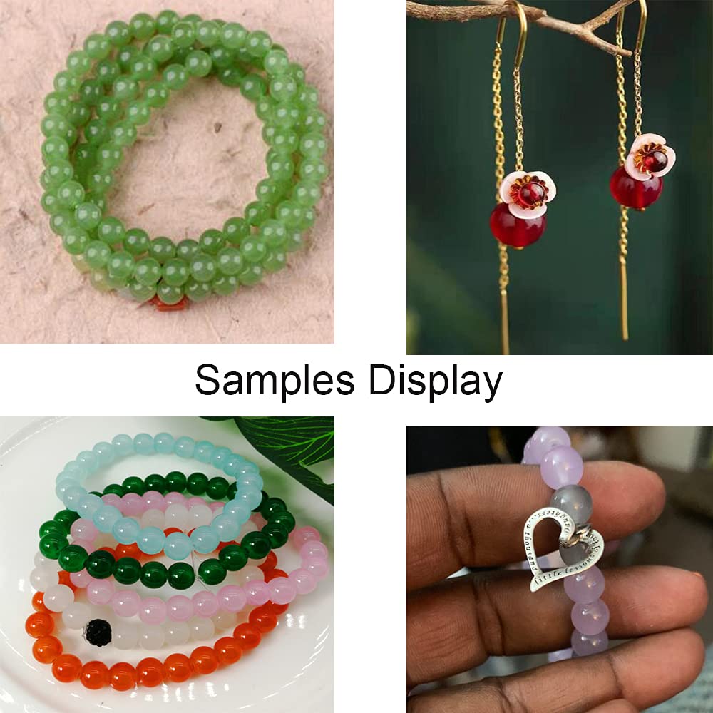 Pamir Tong 1000PCS 8mm Glass Round Beads Bulk， Imitative Jade Beads, Bracelet Loose Beads for Jewelry Making Earring, Necklaces, and DIY Crafts