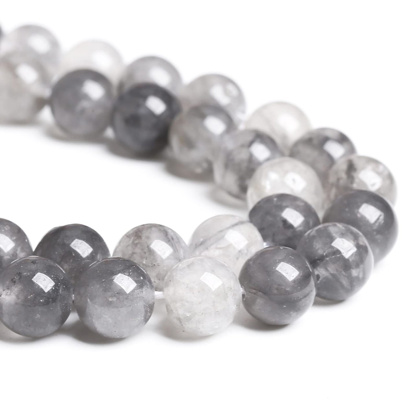 6MM 60PCS Natural Stone Cloudy Quartz Crystal Beads for Jewelry Making DIY Bracelet 1 Strand