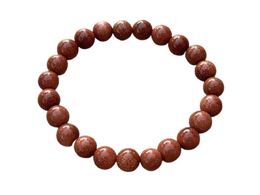GAF TREASURES Red Goldstone Crystal Bead Bracelet 8mm, Genuine Red Goldstone Stretch Gemstone Bracelet, Healing Crystal Bracelet, Gift for Men & Women (1)