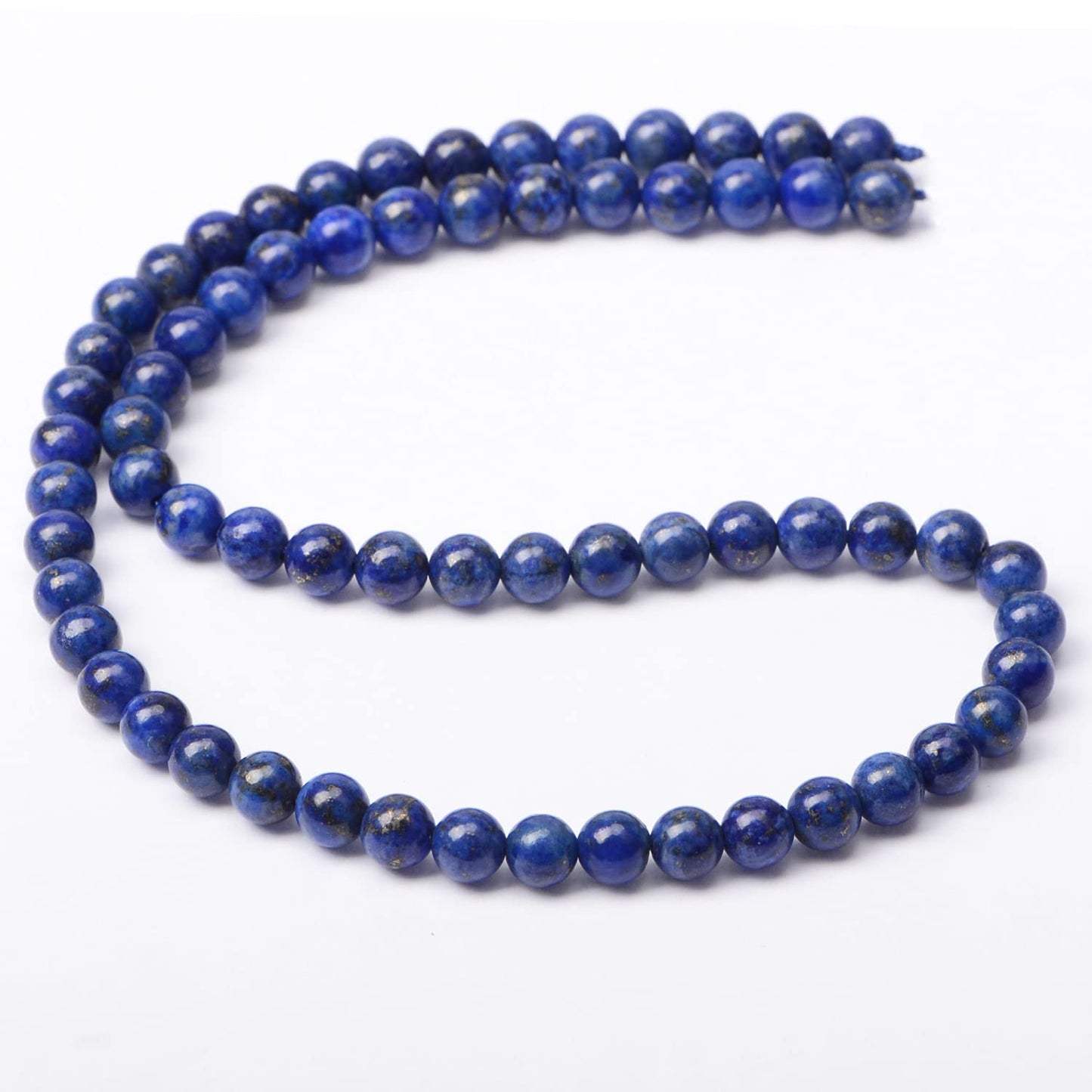 AD Beads Natural Gemstone Round Loose Beads 15" for Bracelet Necklace Earrings Jwelery Making Crafts DIY (6mm, Blue Lapis)