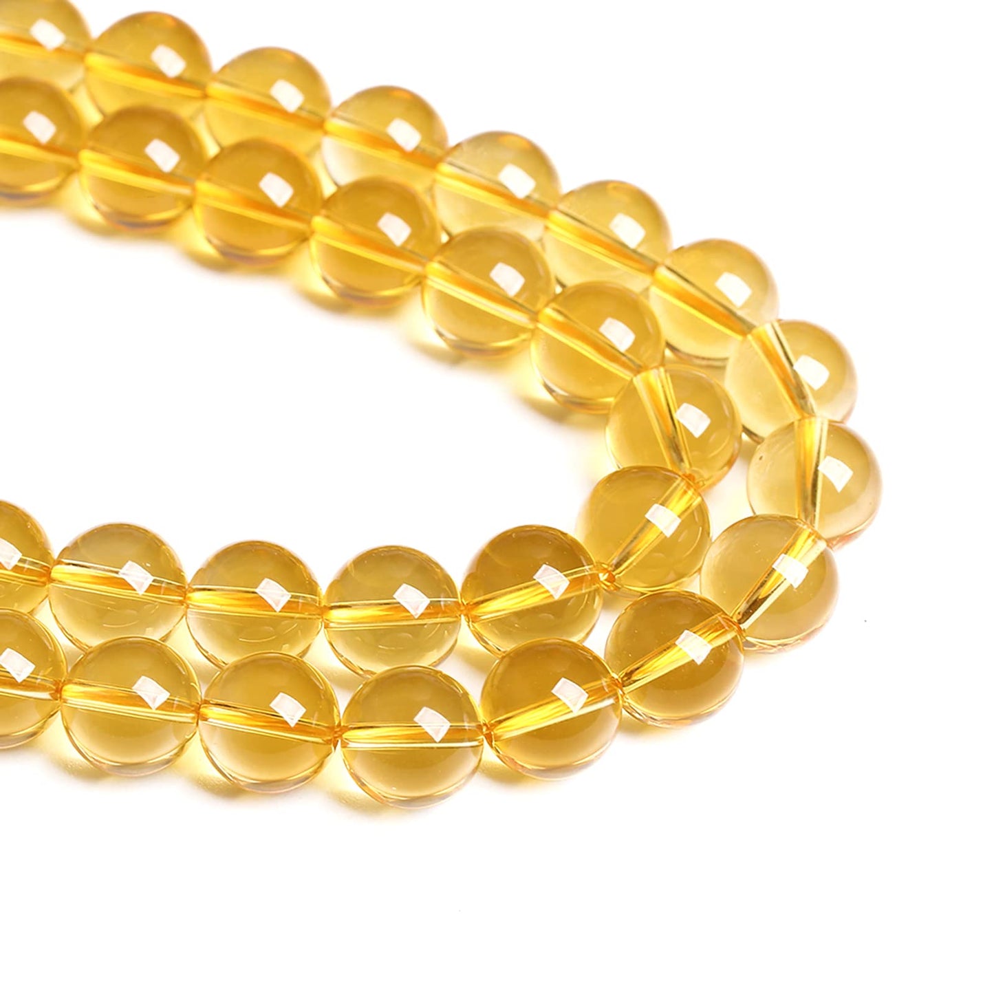 12MM 32PCS Natural Crystal Stone Clean Citrine 3A Grade Loose Beads for Jewelry Making DIY Bracelet