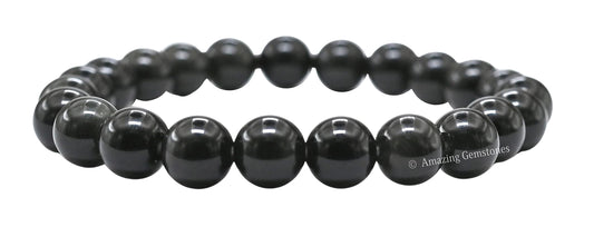 Amazing Gemstone Crystal Bracelet for Women Men's Gifts - Protection Healing Crystal Bracelet - 8mm Gemstone Beaded Stretchable Bracelet Pulseras Para Hombres Mujer Stocking Stuffers Mothers Day Gift (Silver Sheen Obsidian)