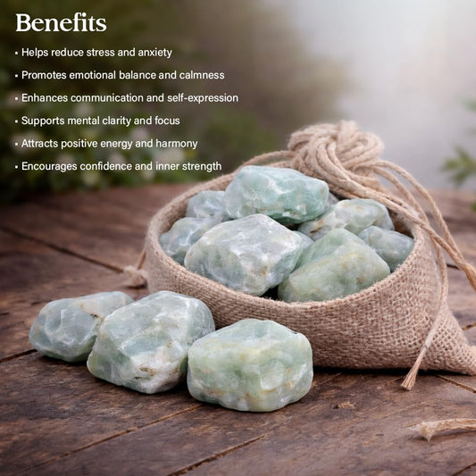 Crocon 1/4 LB Aquamarine Rough Bulk Natural Stone Raw Gemstone Tumbling Cabbing PolishingMining Chakra Balancing Reiki Healing Good Luck Home Office Decor