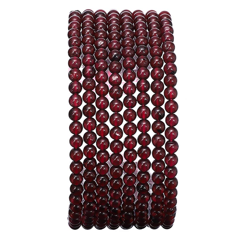 BEADIA Natural Garnet Stone Round Loose Semi Gemstone Beads for Jewelry Making 3-3.5mm 38cm/Strand