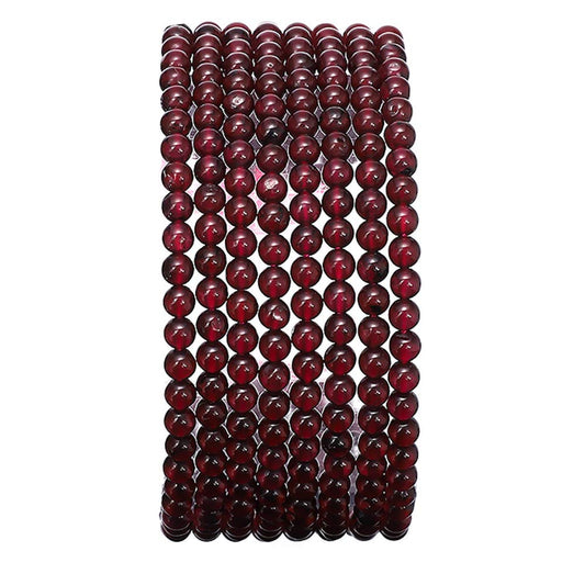 BEADIA Natural Garnet Stone Round Loose Semi Gemstone Beads for Jewelry Making 3-3.5mm 38cm/Strand