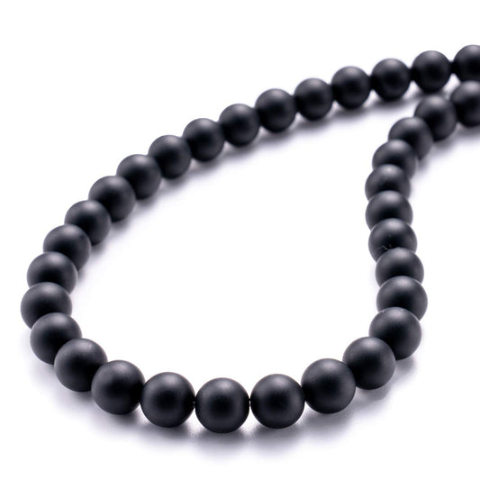 BEADIA Matte Black Onyx Natural Stone Round Loose Semi Gemstone Beads for Jewelry Making 12MM 32PCS