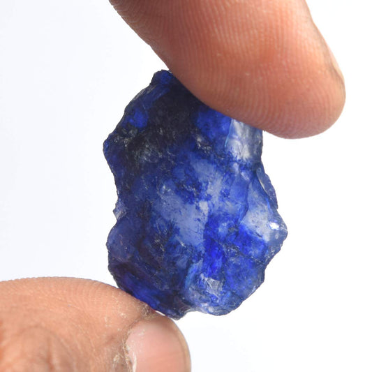 GEMHUB Gemstone For Jewelry Raw Blue Sapphire 19.00 Carat Healing Crystal, Rough Sapphire Crystal Natural Gemstone