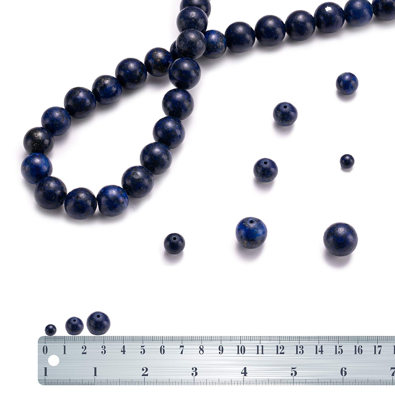 BEADIA Natural Lapis Lazuli Stone Round Loose Semi Gemstone Beads for Jewelry Making 8MM 44PCS