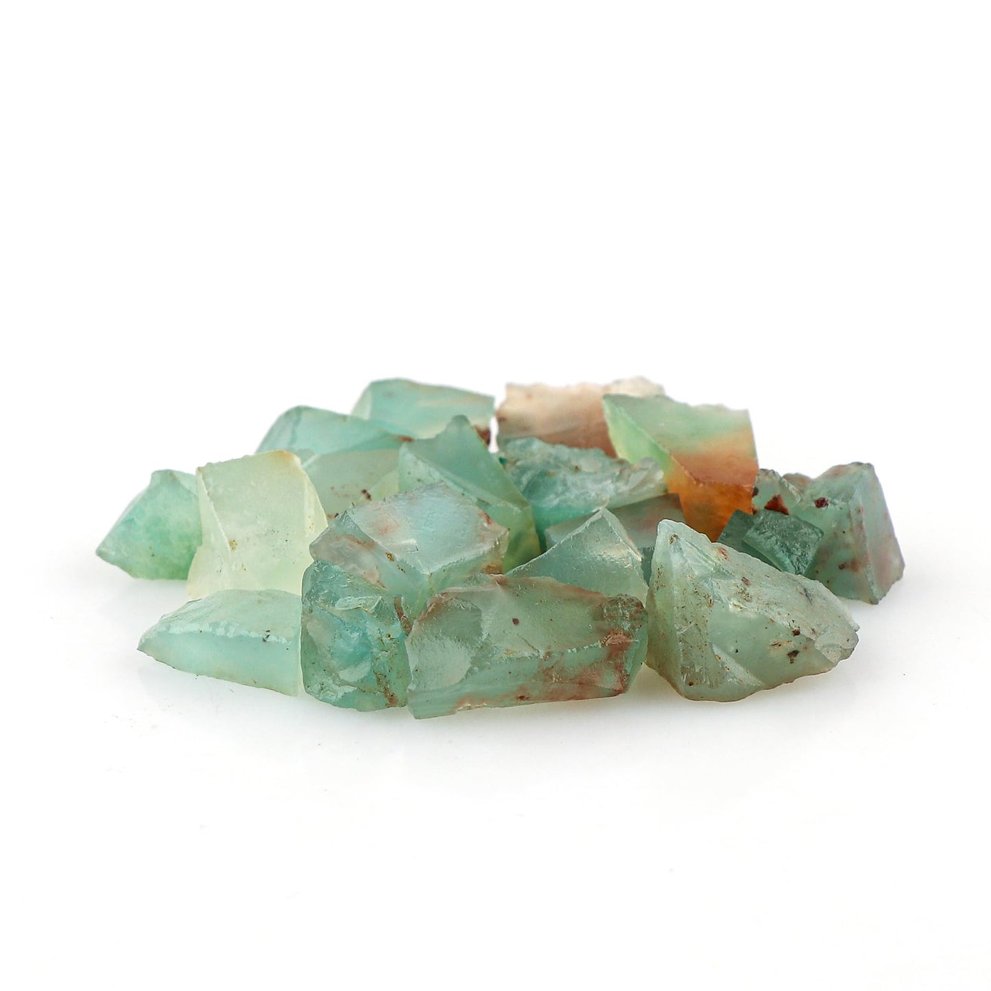 CRYSTALIS 100cts Natural Aqua-prase Raw Crystals, Loose Gemstone Wholesale Bulk Rough Jewelry Making Supply, Chakra And Healing Raw Stones, Wire Wrapping, DIY, Tumbling, Gem Collection