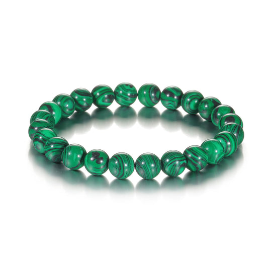 Udolfly Womens Crystal Beaded Bracelets for Women Men Protective Energy Bracelet Natural Gemstone Bead Bracelet 4mm Malachite