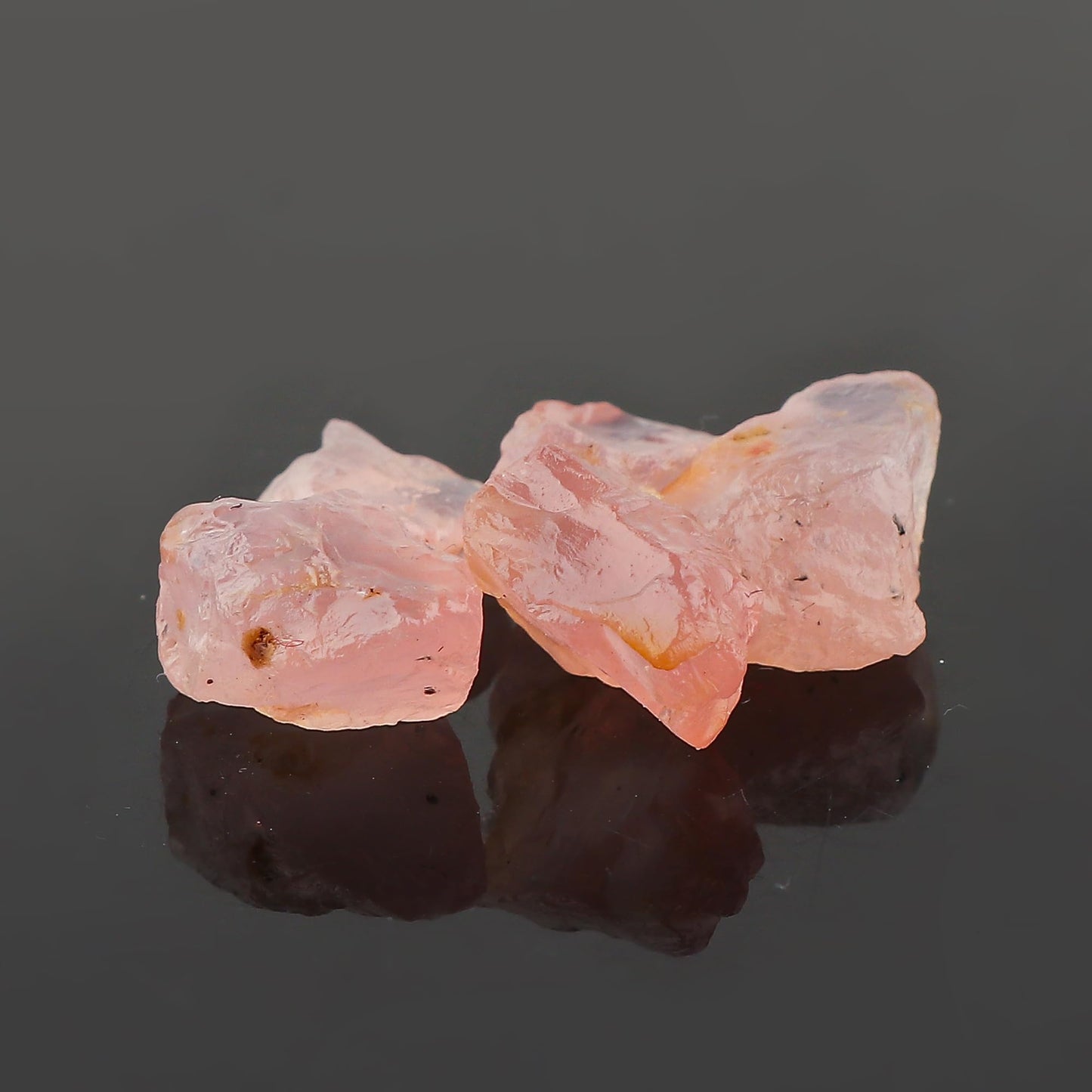 CRYSTALINES 5pcs Wholesale Natural Raw Pink Crysolite Quartz Gemstone, Untreated Rough Stone, Bulk Loose Supplies, DIY Crafts-Jewelry Making, Wire-Wrapping, Gem Collection