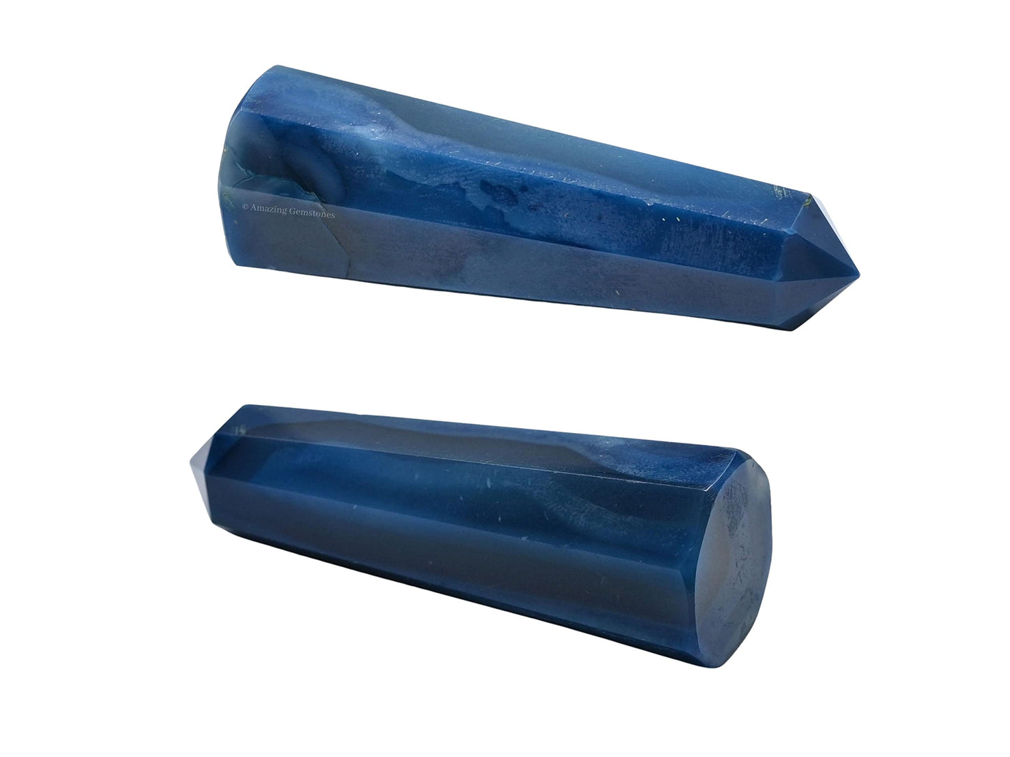 Amazing Gemstone Blue Agate Crystal Towers ~ Natural Healing Crystal Point Obelisk for Reiki Healing and Crystal Grid (3" to 4" INCH)