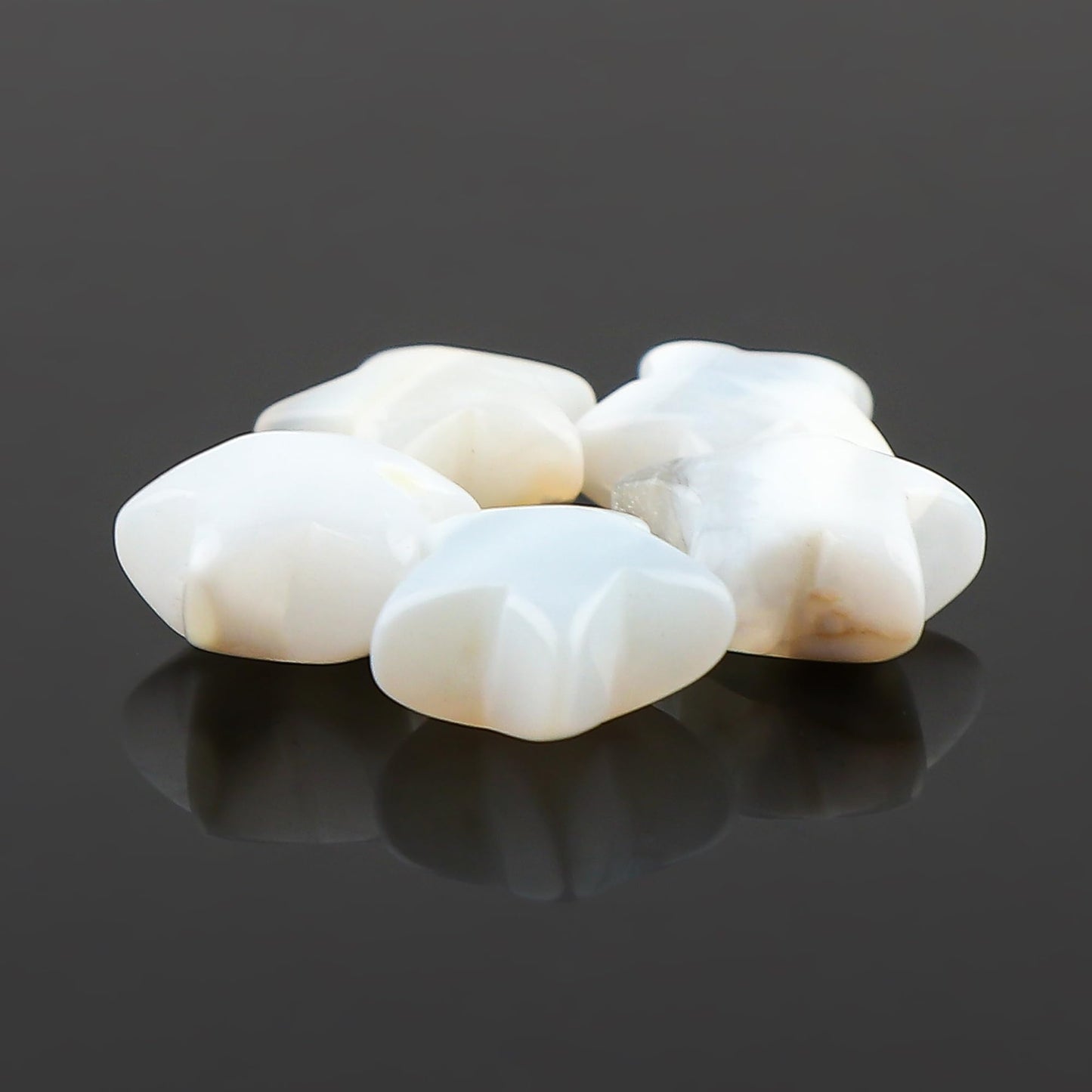 CRYSTALINES 5pcs, Wholesale Natural White Opal Gemstones, Bulk Star Shape Stones, Assorted Loose Supply, DIY Craft-Jewelry Making, Chakra Healing Crystals, Gem Collection, 10-12mm