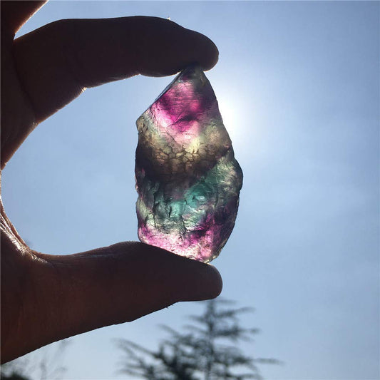 Simurg Raw Fluorite Stone 1lb ''A'' Grade Rainbow Fluorite Rough Crystal ‌Aroma Stone - Green Fluorite Rocks for Cabbing, Tumbling, Cutting, Lapidary, Polishing, Reiki Crystal Healing