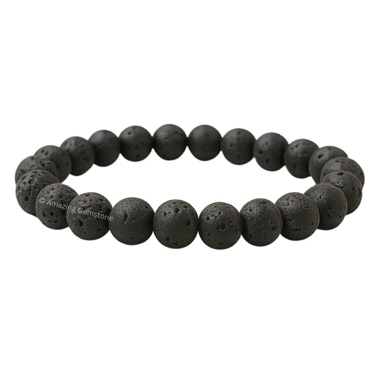 Amazing Gemstone Crystal Bracelet for Women Men's Gifts - Protection Healing Crystal Bracelet - 8mm Gemstone Beaded Stretchable Bracelet Pulseras Para Hombres Mujer Stocking Stuffers Mothers Day Gift (Lava)