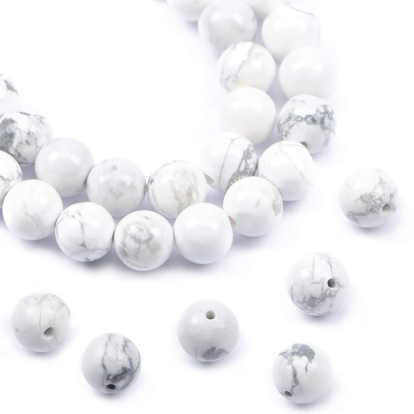 AD Beads Natural Gemstone Round Loose Beads 15" for Bracelet Necklace Earrings Jwelery Making Crafts DIY (4mm, Black Stripe Howlite)