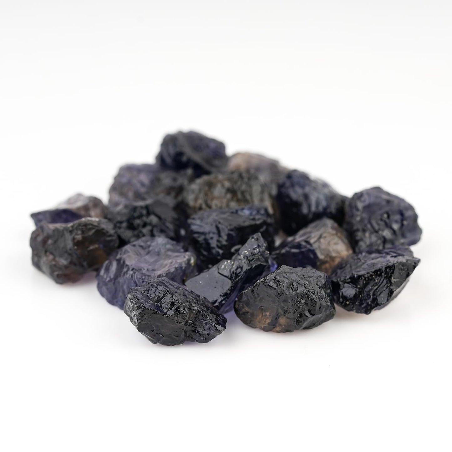 ColouredRocks 100 carats Iolite Crystals, Raw Stones, Rough Gemstones, Jewelry Making Supply, Cabbing, Polishing, Cutting, DIY, Crafts (14-16pcs) (12-16mm)