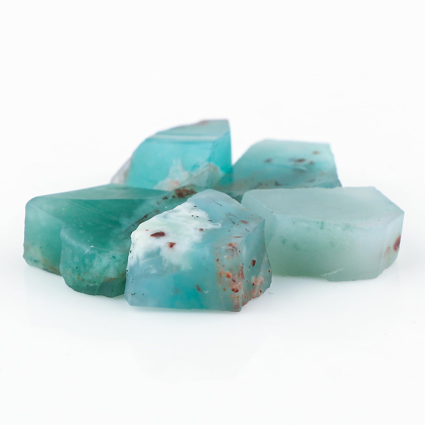 CRYSTALINES 5pcs, Natural Raw Aquaprase Gemstone, Wholesale Assorted Rough Crystals, DIY Crafts-Jewelry Making, Bulk Loose Stones Supplies, Wire Wrapping, Birthstone, Gem Collection