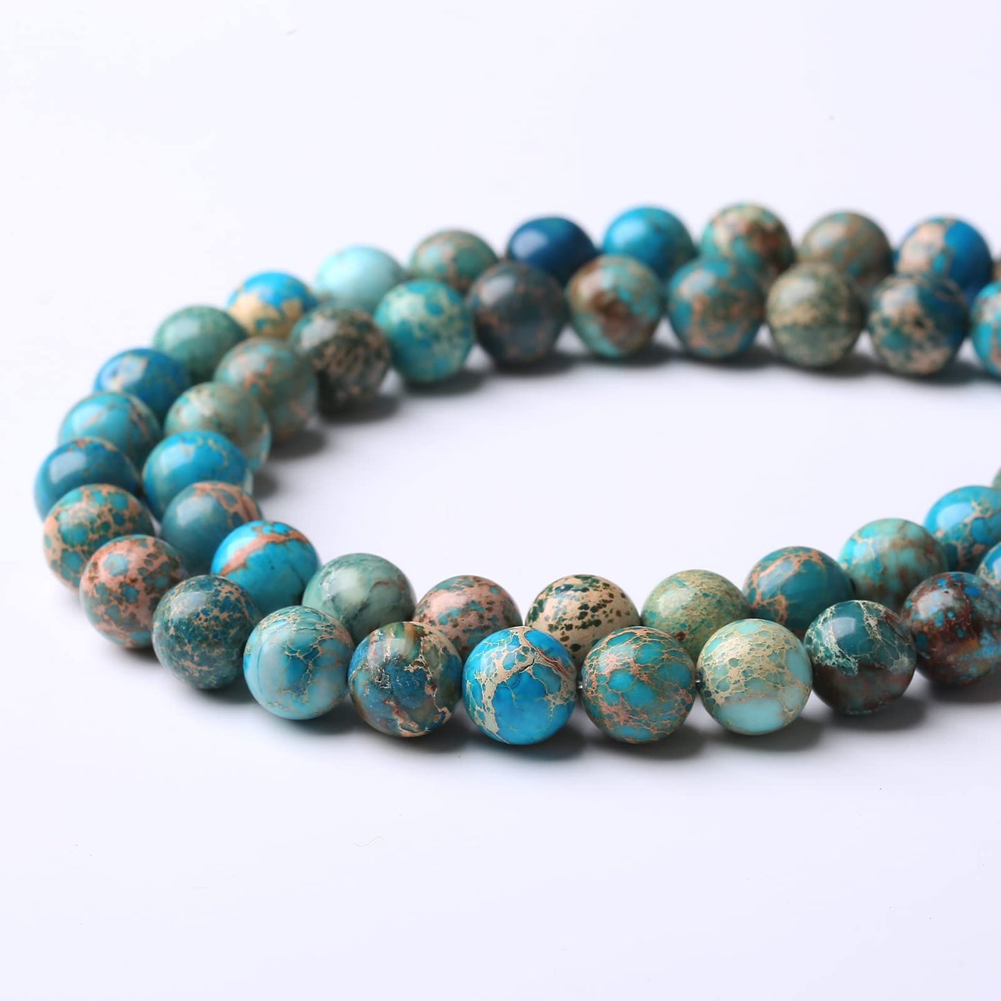 90PCS 4MM Blue Imperial Jasper Beads Stone Beads Natural Gemstone Bead Crystal Healing Energy Jewelry Making DIY 16 inches