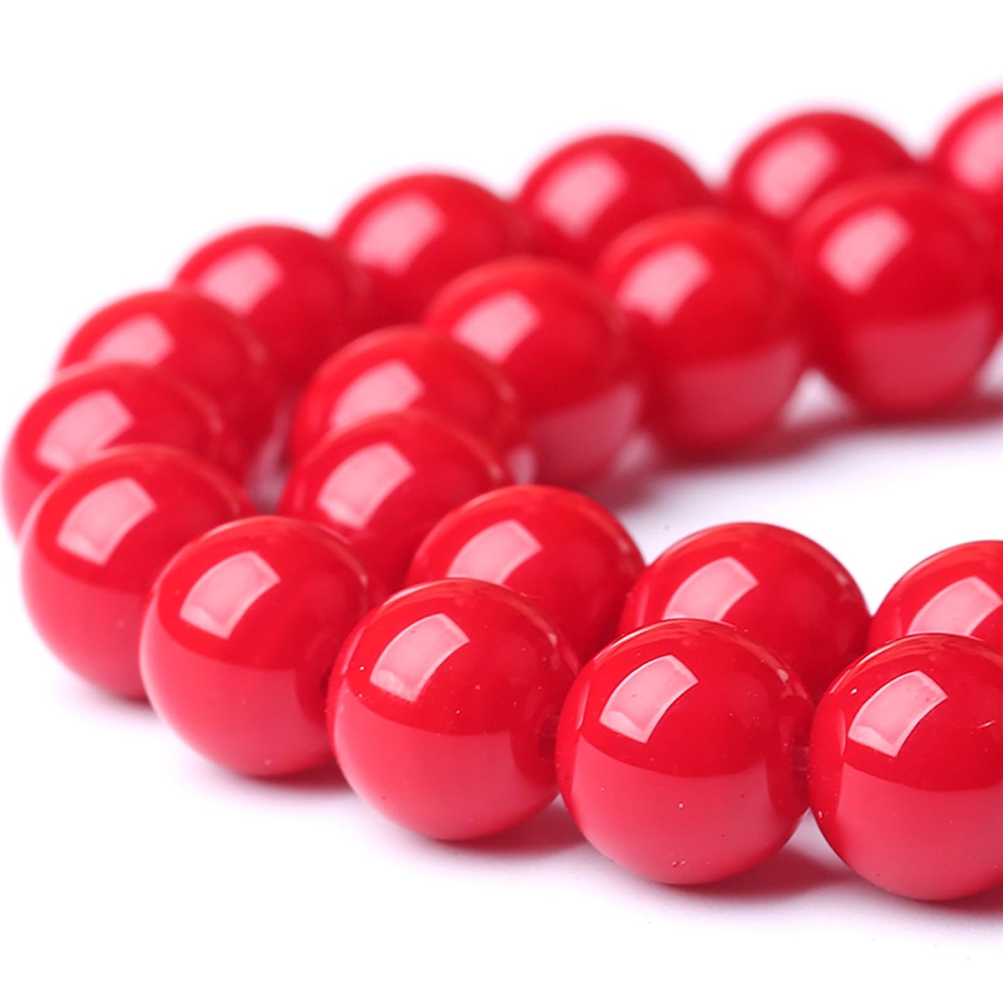 4MM Coral Red Glass Beads Natural Stone Crystal Energy Round Loose Beads for Jewelry Making Bracelet 180pcs 2 Strands 32"