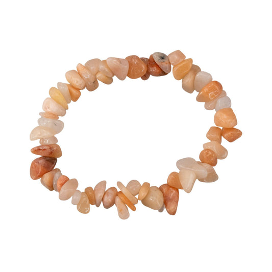 Natural Gemstone Bracelets, Chakra Crystal Healing Chip Stretch Bracelets, Gemstone Polished Irregular Crystals, Crystal Irregular Chips Beads Stretch Bracelets (Pink Aventurine)
