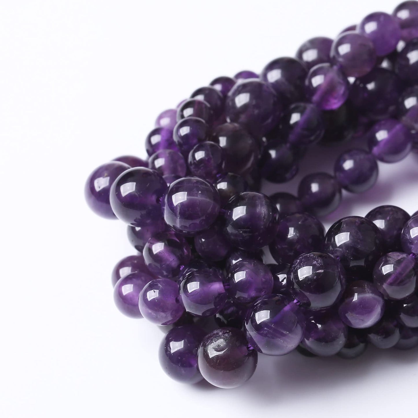 60PCS 6MM Beads Natural Amethyst Stone Stone Beads Energy Healing Beads for DIY Jewelry Bracelet Necklace Making for Jewelry Making15Inch