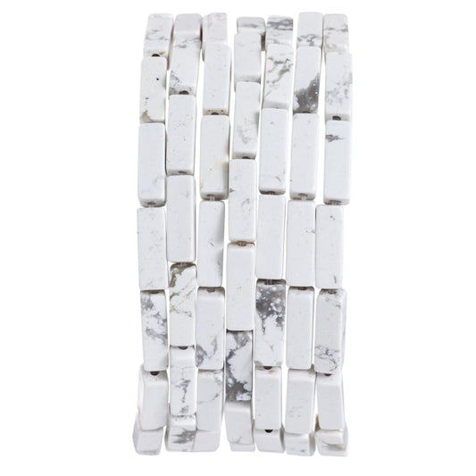 Natural White Turquoise Rectangle Tube Beads 4x13mm 38cm/str Loose Semi Gemstone Stone Beads for Making Bracelets Necklace Earrings