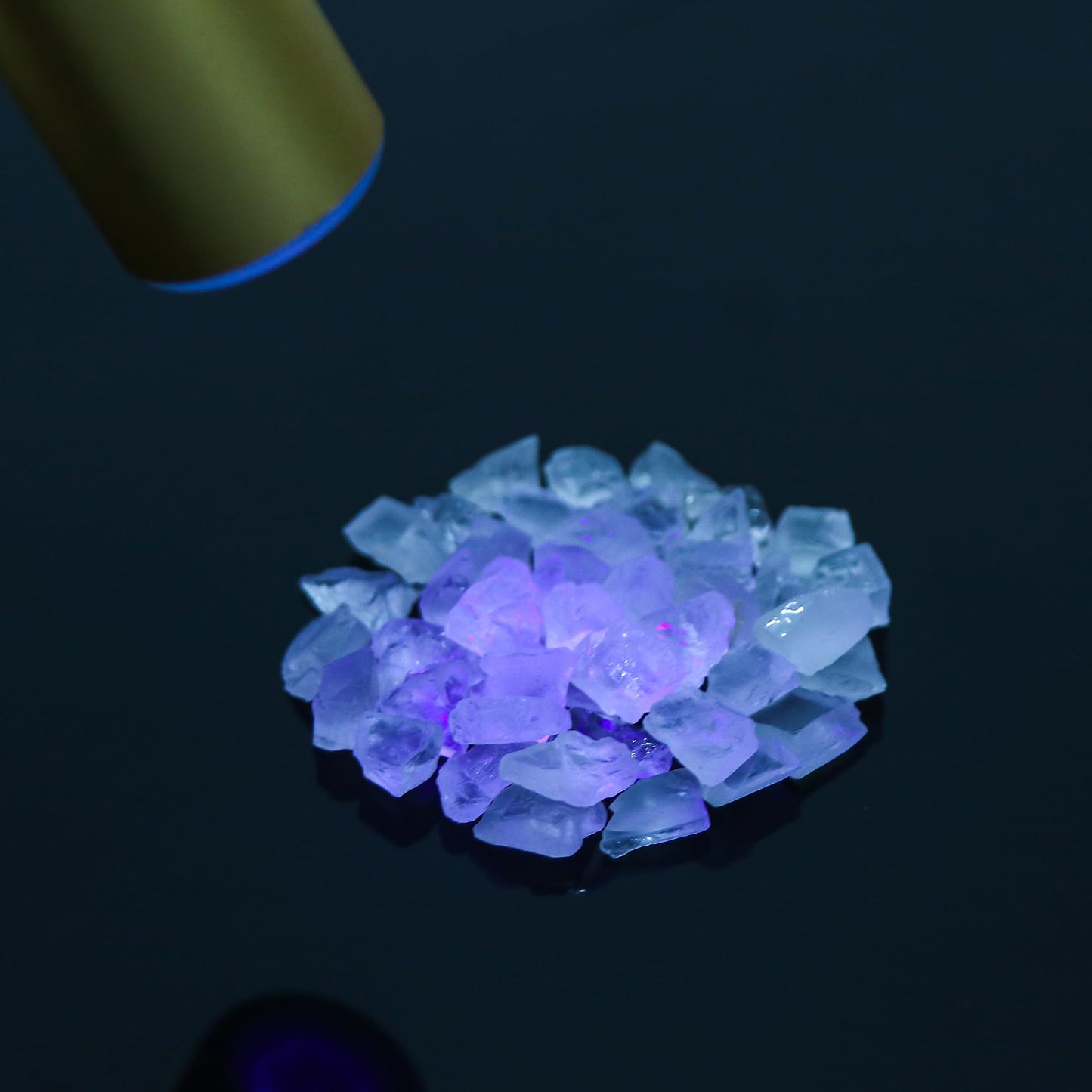CRYSTALINES 100cts, Wholesale Natural Raw Petalite Gemstone, UV Reactive Rough Stone, Bulk Loose Supplies-DIY Craft-Jewelry Making, Minerals Healing Crystals, Birthstone, Gem Collection, 45-50pcs