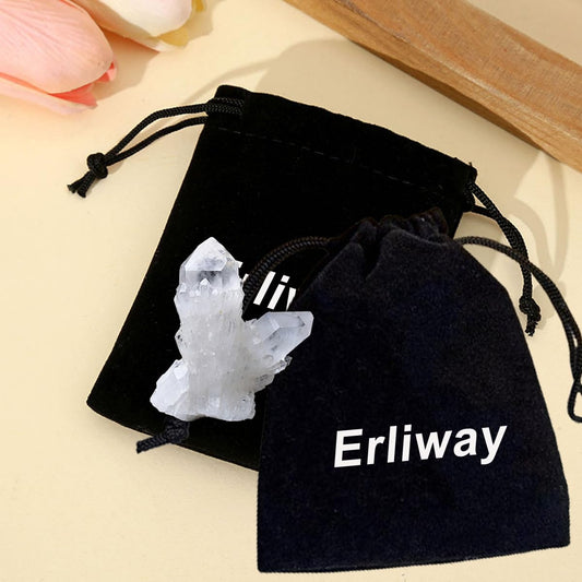 Erliway 1 Pcs Natural Clear Quartz Crystal Cluster, Clear Pineapple Quartz Cluster Healing Crystal, Raw April Birthstone Crystals for Birthday Gift Reiki Healing and Home Decoration (0.11-0.15 lb)