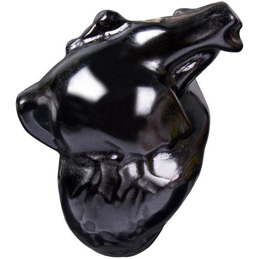 Black Obsidian Crystal Heart Figurines, 2.1 Inch Crystal Heart Love Statue for Home Decor, Meditation and Stress Relief, Hand Carved Natural Healing Stone Cardiac Sculpture Spiritual Gift for Women
