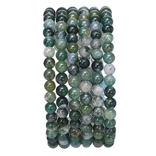 BEADIA Natural Moss Agate Stone Round Loose Semi Gemstone Beads for Jewelry Making 4MM 38cm/Strand