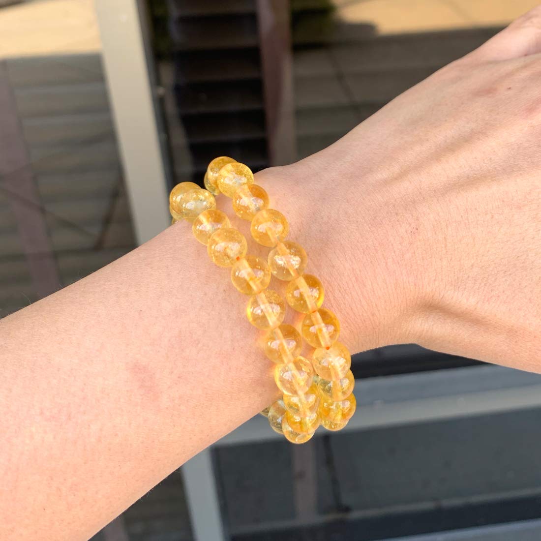 Adabele Real Natural Yellow Citrine Bracelet 8.5 inch Stretch Gemstone Beaded Bracelet Chakra Healing Crystal Stone Jewelry Women Mom Gift (Unisex) GB8-D27