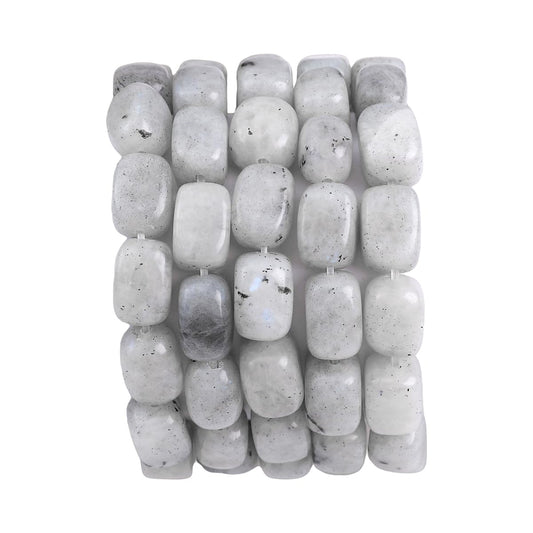 BEADIA Natural Spectrolite Cuboid Stone Loose Semi Gemstone Beads for Jewelry Making 8mmx12mm 38cm/Strand