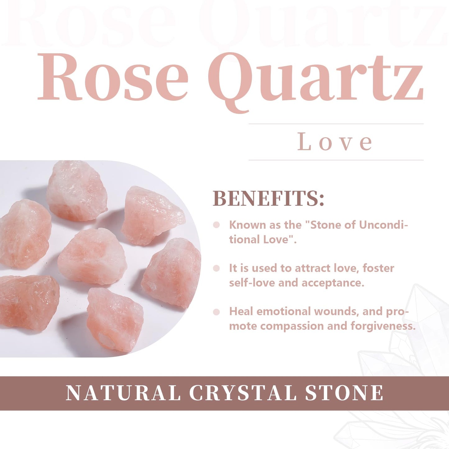 Rockcloud Healing Crystal 0.5 inch Rose Quartz Carved Worry Stone Chakra Reiki Balancing(Pack of 10)