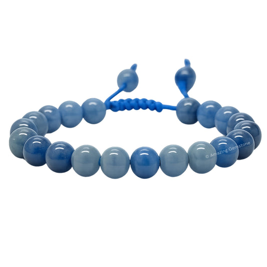 Amazing Gemstone Blue Aventurine Bracelet for Women Men's Gifts - Protection Healing Crystal Bracelet - 8mm Gemstone Beaded Adjustable Bracelet Pulseras Para Hombres Mujer Stocking Stuffers