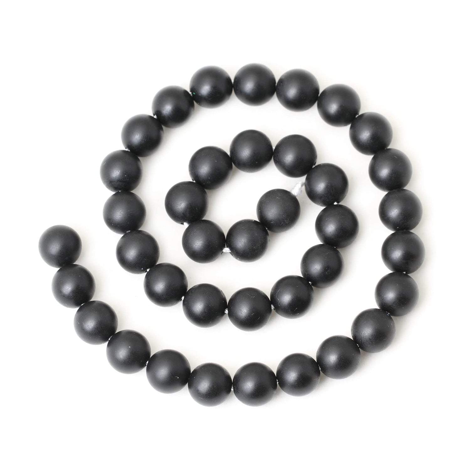 CHEAVIAN 35PCS 10mm Natural Matte Black Onyx Round Loose Beads DIY Bracelet Necklace Materials 1 Strand 15"