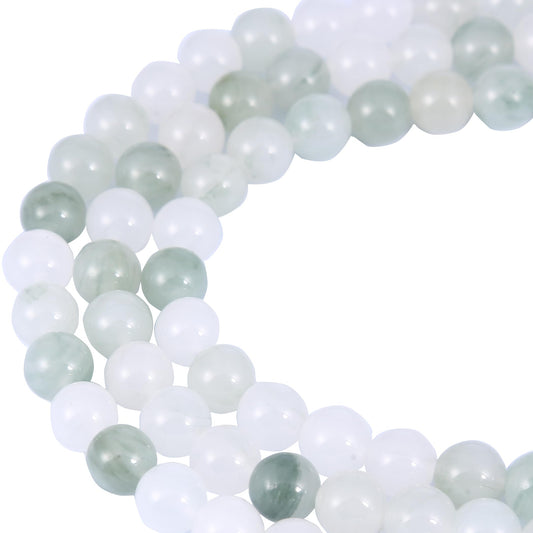 Natural 8mm Iceberg Jade Gemstone Beads Energy Healing Crystal Round Loose Stone Beads for Jewelry Making DIY Bracelets Necklaces