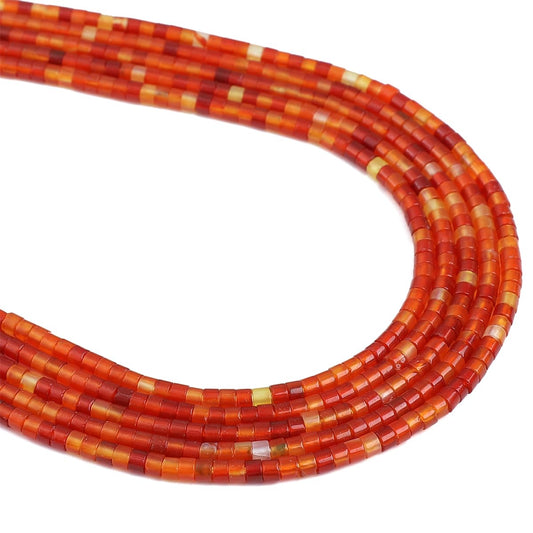 BEADIA Natural Red Agate Spacer Beads Caps Flat Round Loose Beads for Beading Jewelry Making 3mmx2mm 38cm