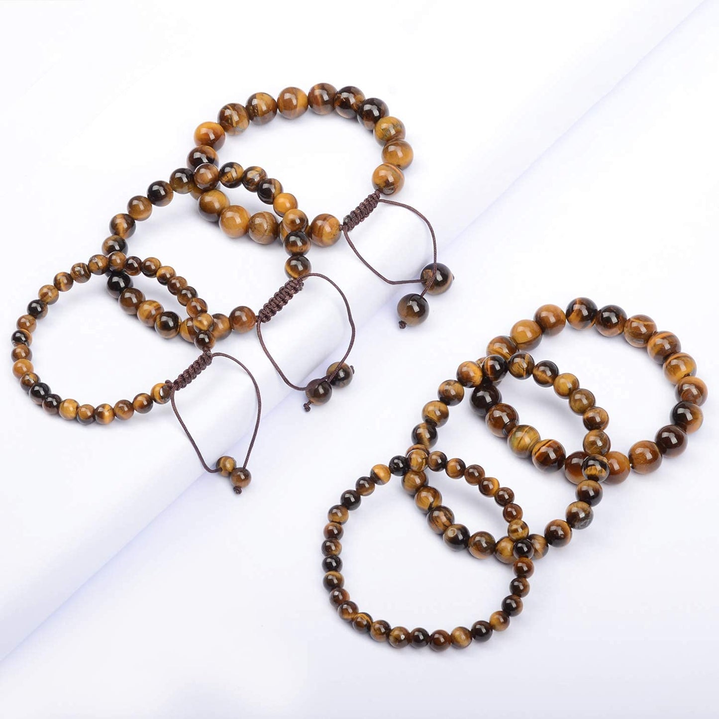 AD Beads Natural Gemstone Round Loose Beads 15" for Bracelet Necklace Earrings Jwelery Making Crafts DIY (4mm, Yellow Tiger Eye)