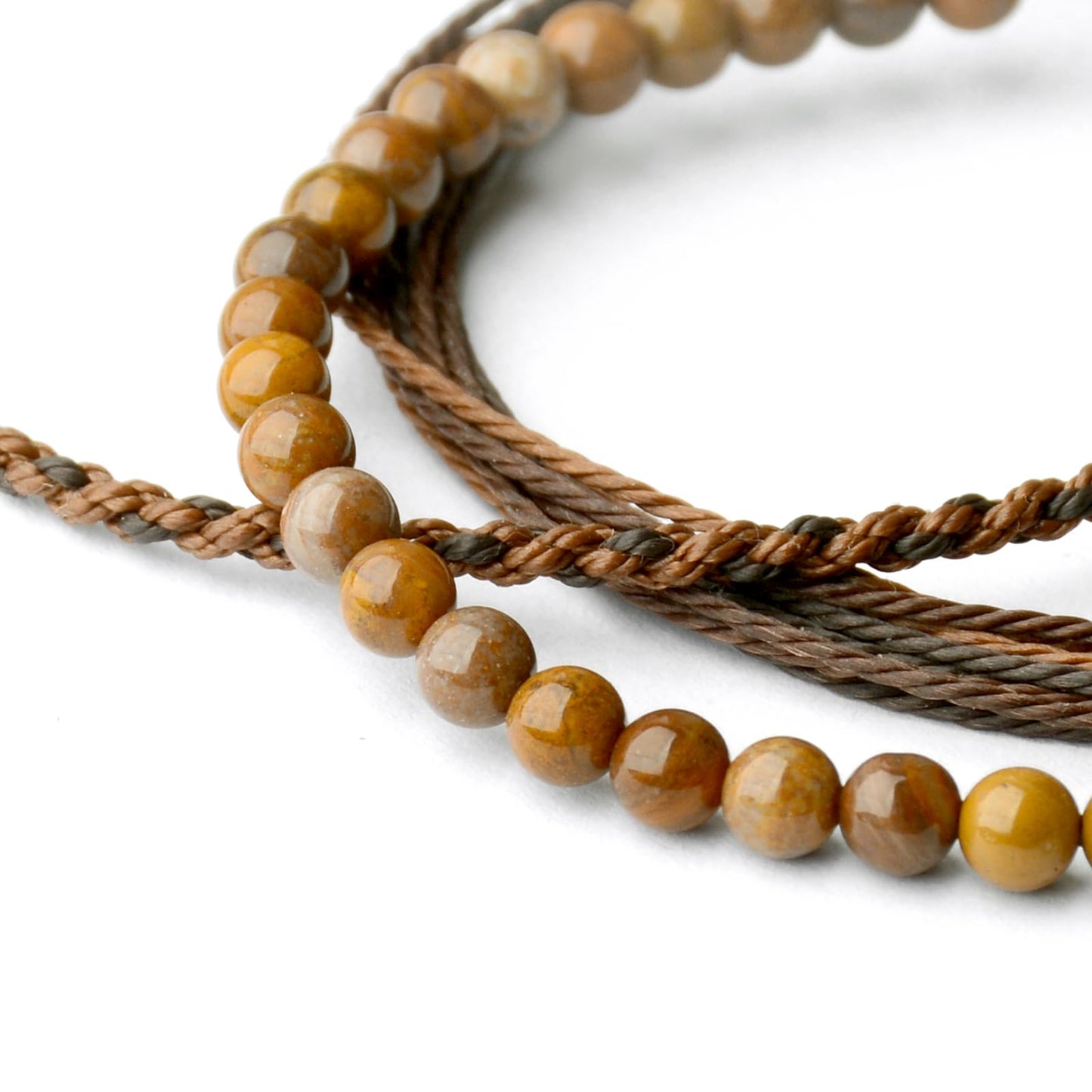 Handmade Natural Stone Beaded Healing Bracelet Gift for Men Adjustable Rope String Bracelet (wooden jasper, Adjustable)