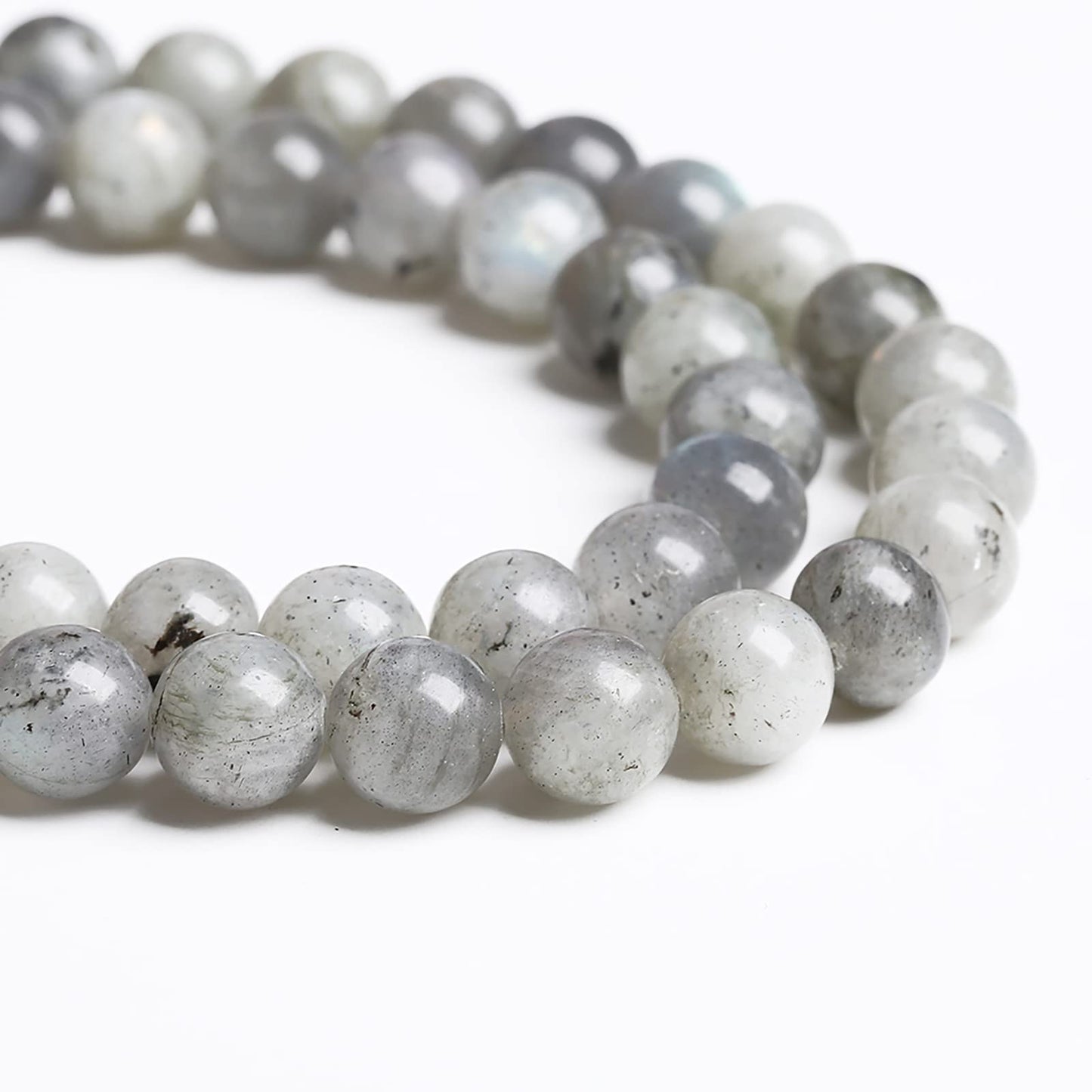 6MM 61PCS Natural Stone Gray Labradorite Larvikite Crystal Beads for Jewelry Making DIY Bracelet