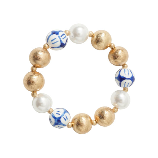 Sajidos Vintage Ceramic Beads Bracelets for Women Stacking Chunky Colorful Acrylic Stretch Bamboo Tube Beach Bangle Bracelet Friendship Cute Bracelet Romantic Jewelry Gifts