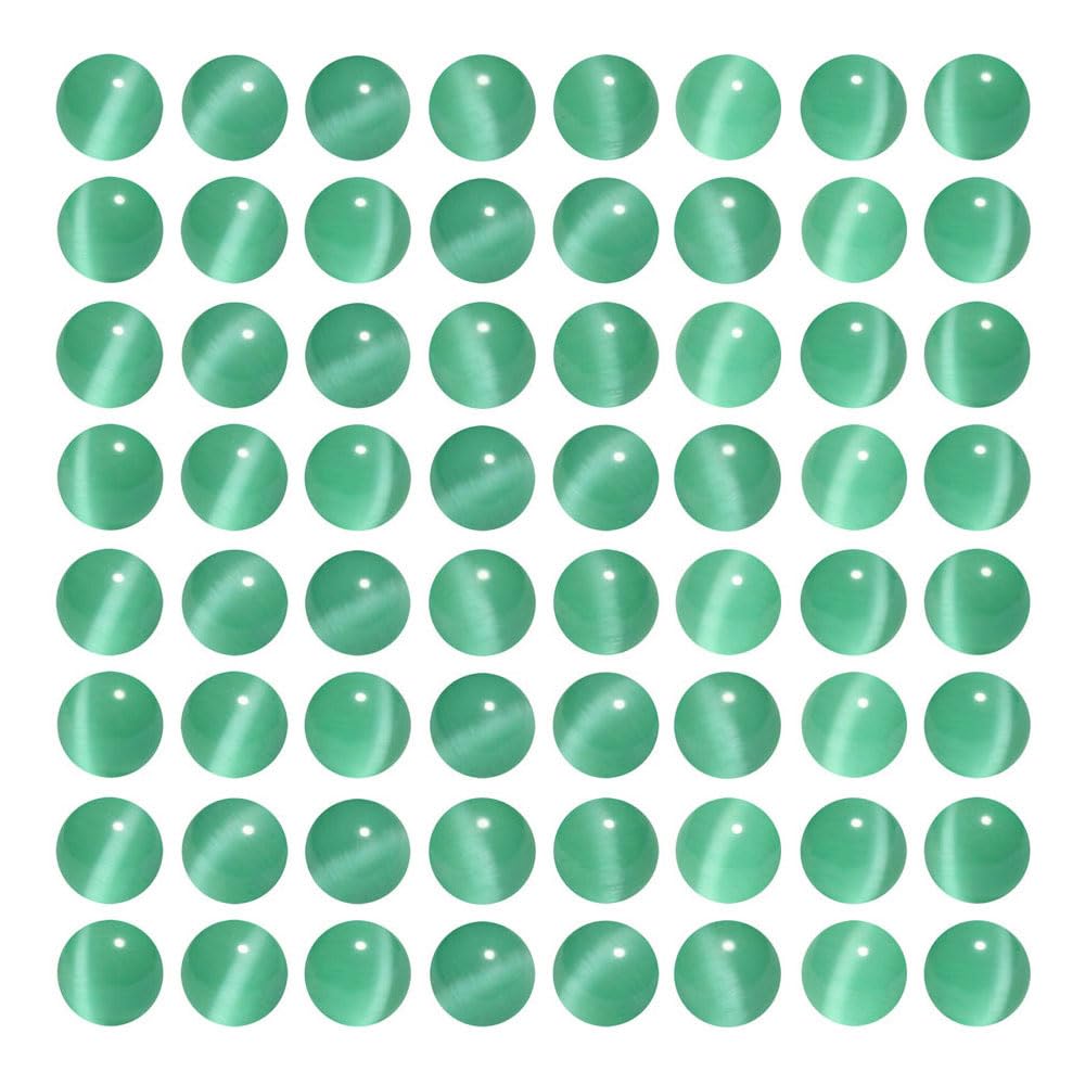 MJDCB 35pcs Blue Green Cat Eye Stone Beads 10mm Round Crystal Loose Bead for Jewelry Making DIY Bracelets Necklace Accessories