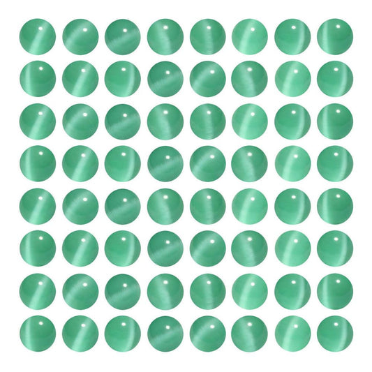 MJDCB 35pcs Blue Green Cat Eye Stone Beads 10mm Round Crystal Loose Bead for Jewelry Making DIY Bracelets Necklace Accessories