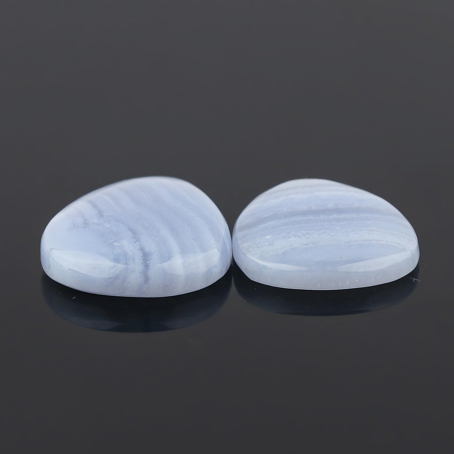 CRYSTALIS AA+ 2pcs Pear Natural Blue Lace Agate, Loose Gemstone, Wholesale Bulk Cabochons, Jewelry Making Supply, Chakra Healing Polished Stones, Wire Wrapping, DIY, Gem Collection, 22mm+