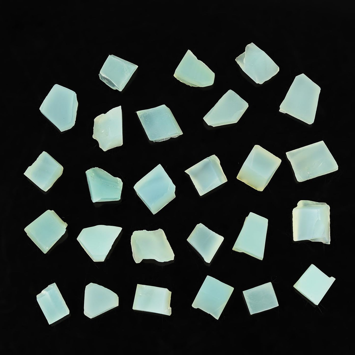 ColouredRocks 100 carats Aqua-Chalcedony Crystals, Raw Stones, Rough Gemstones, Jewelry Making Supply, Cabbing, Polishing, Cutting, DIY, Crafts (25-28pcs) (6-10mm)