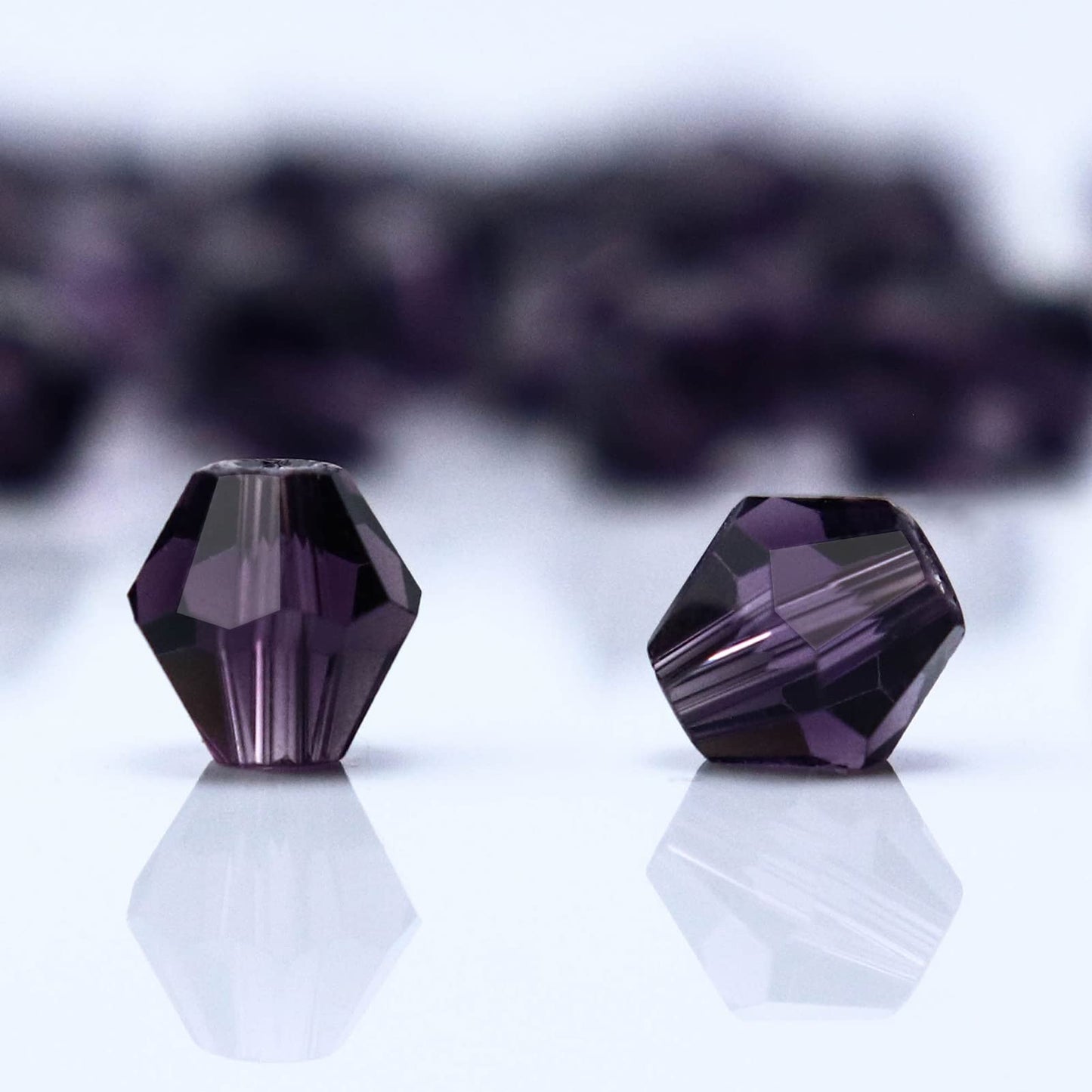 Dowarm 250PCS 6mm Bicone Beads, Bulk Faceted Crystal Glass Beads for Jewelry Making, Craft, Bracelet, Necklace, Dolls, Loose Beads, Purple/Tanzanite/Violet