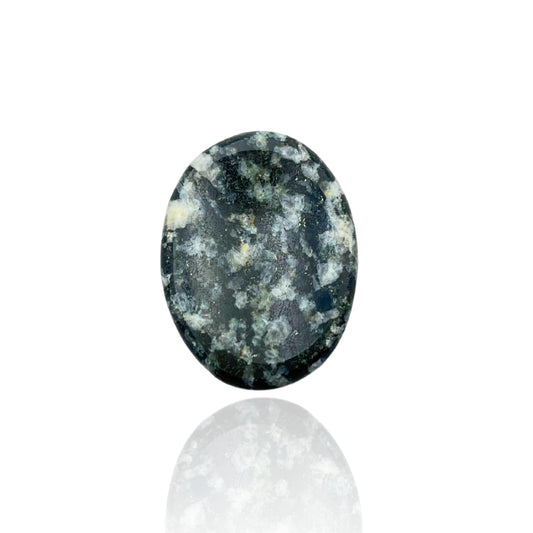 GEMSCITE Black & White Tourmaline Thumb Worry Stones Metaphysical Gemstone Crystal Healing Reiki Men Women Gift Feng Shui Positive Energy Love Wellness Palm Stones Wicca Powerful